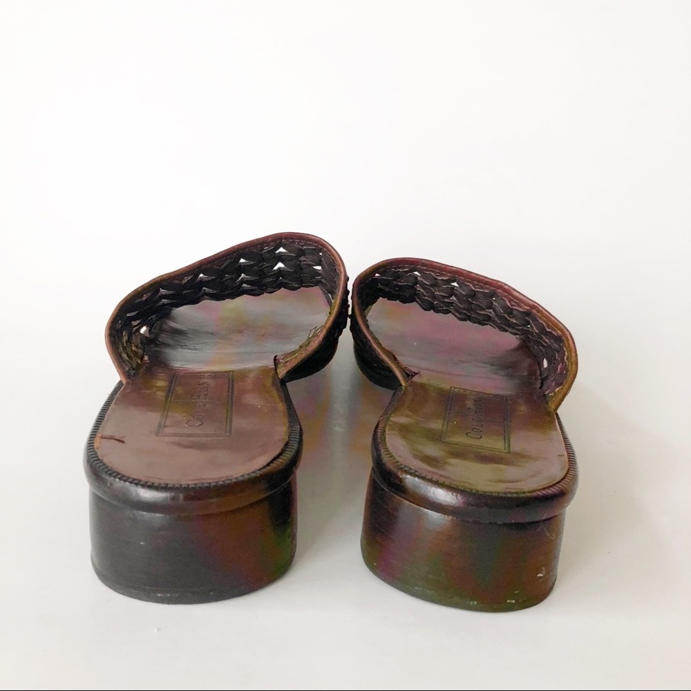 Cole Haan Brown Woven Leather Slide Sandal 8 - Picture 5 of 8